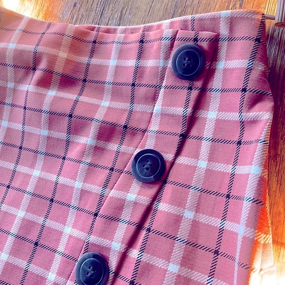 Cato Pink Plaid Skirt - Picture 3 of 6
